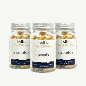 Trois flacons de compléments alimentaires « 9 mois » du Laboratoire Hollis